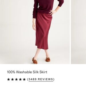 Quince Burgundy Silk Pencil Skirt